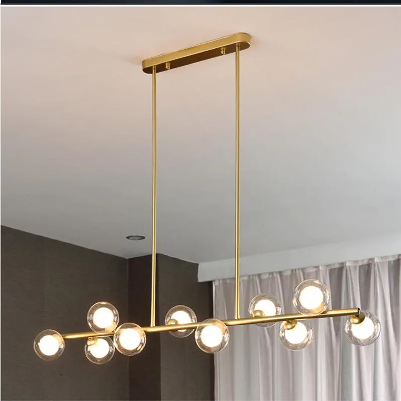 

Dining Room Ceiling Chandelier Suspension Horizontal Glass Balls Chandeliers Kitchen Hanging Lamp Office Front Desk Lights