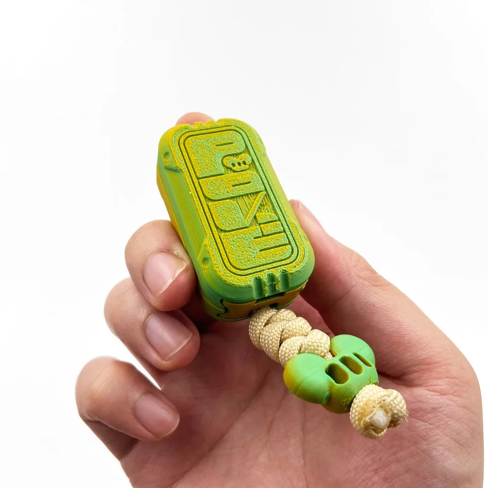 OUYEDC 3D Printed Dirty Green Cyber ​​Vibration Toy with Dingding Fingertip Card Pushing for Stress Relief