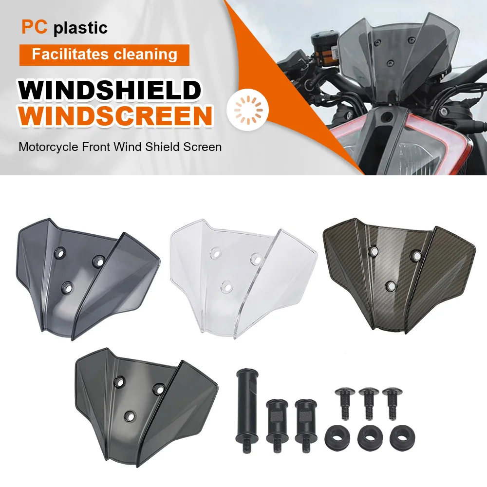 

FOR DUKE 125 Duke 250 DUKE390 2024 2025 Windshield Windscreen Motorcycle Accessories Front Wind Deflector Shield Screen Airflow