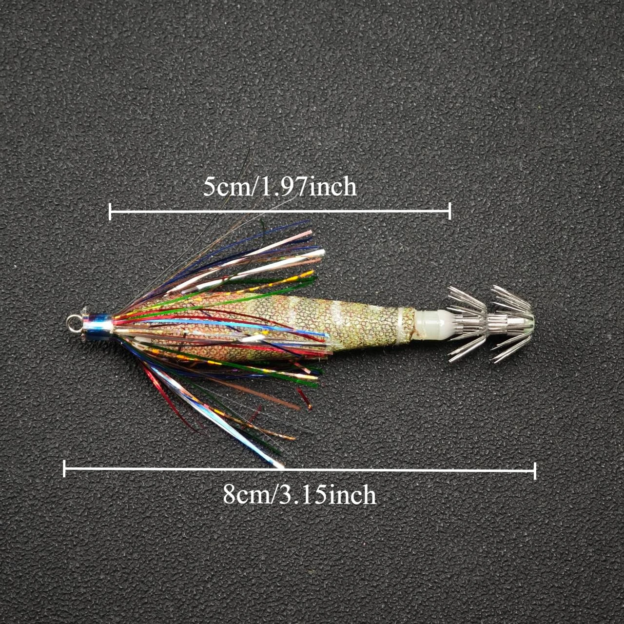 10pcs Horizontal Egi Squid Jig Set 8.5cm Flash Tinsel Luminous Wood Shrimp Lure Glow Octopus  Bait Saltwater Sea Fishing Tackle