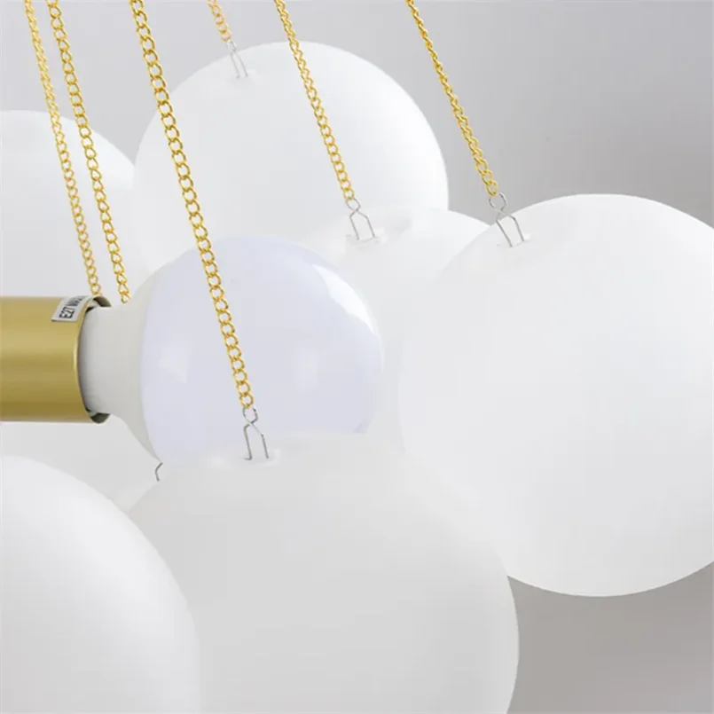 Modern Glass Ball Bubble Pendant Light for Living Room Kitchen Dining Room Hanging Lamp Ceiling Chandeliers Home Decoration