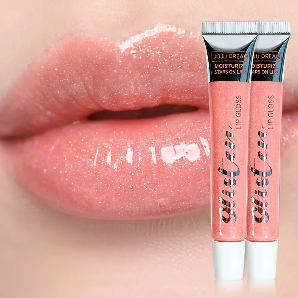 JUJU DREAM 9449 Pearlescent Lip Gloss Shimmer Lip Oil Waterproof Long Lasting Non Sticky Hydrating Makeup Beach Party