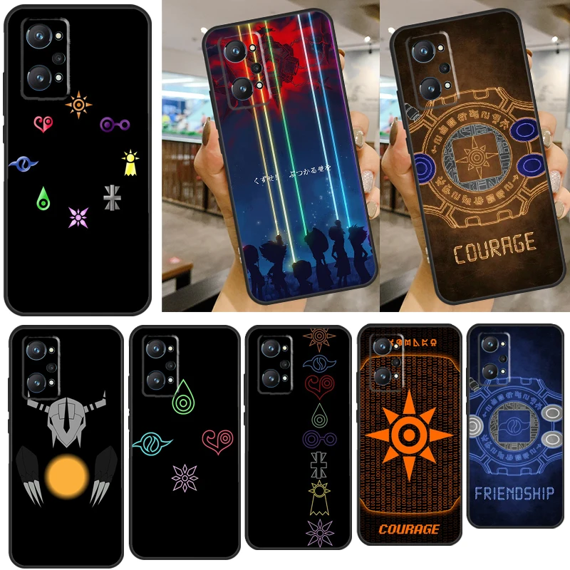 Digimon Digi Crests For OnePlus Nord 2 8T 9R 9 Pro Phone Case Cover For Realme 8 Pro 8i GT Master GT Neo 2 C21