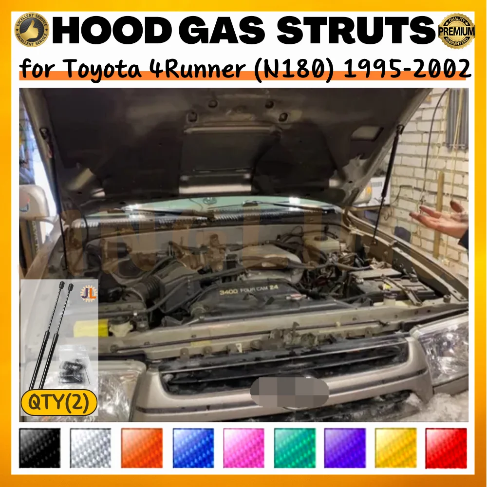 

Qty(2) Стойки капота для Toyota 4Runner (N180) 1995-2002 гг. Модифицированные подъемные опоры переднего капота Амортизаторы Газовые пружины Амортизаторы