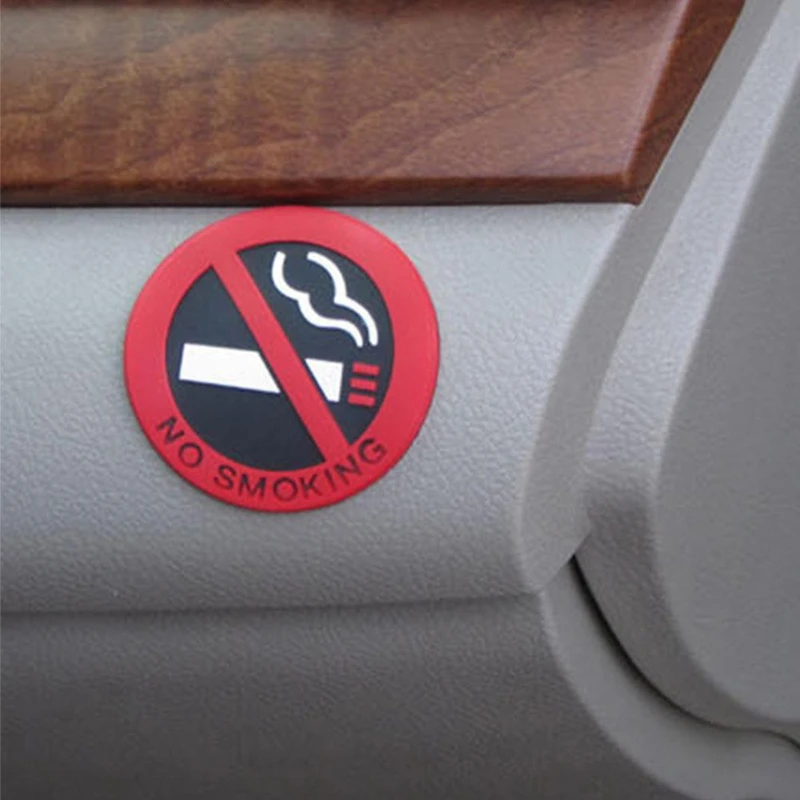 No Smoking Car Stickers Styling Round Red Sign Vinyl Sticker Use for Car Glass Business Door Universal Auto Accessories