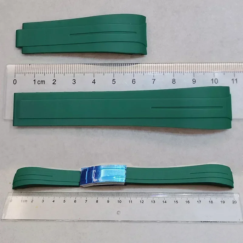 20mm 21mm 22mm Rubber Watch Band for Rolex for Water Ghost for DAYTONA Curved End Bracelet Solid Folding Buckle Sport Wrist Band