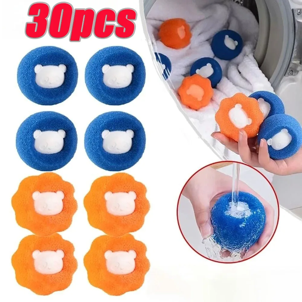 

30PCS Laundry Ball Kit Reusable Washing Machine Hair Remover Ball Cleaning Lint Fuzz Pet Hairs Clothes Household Product