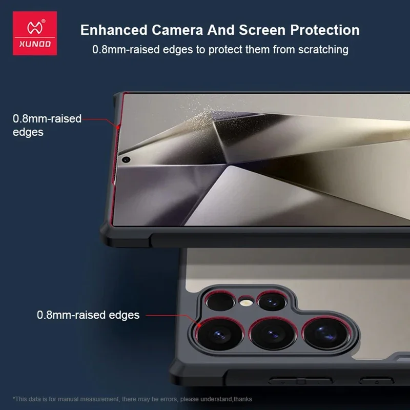 XUNDD สําหรับ Samsung Galaxy S25 Ultra กรณีถุงลมนิรภัยกันกระแทกโปร่งใส PC ฝาหลังกรอบ TPU Anti-KNOCK SHELL