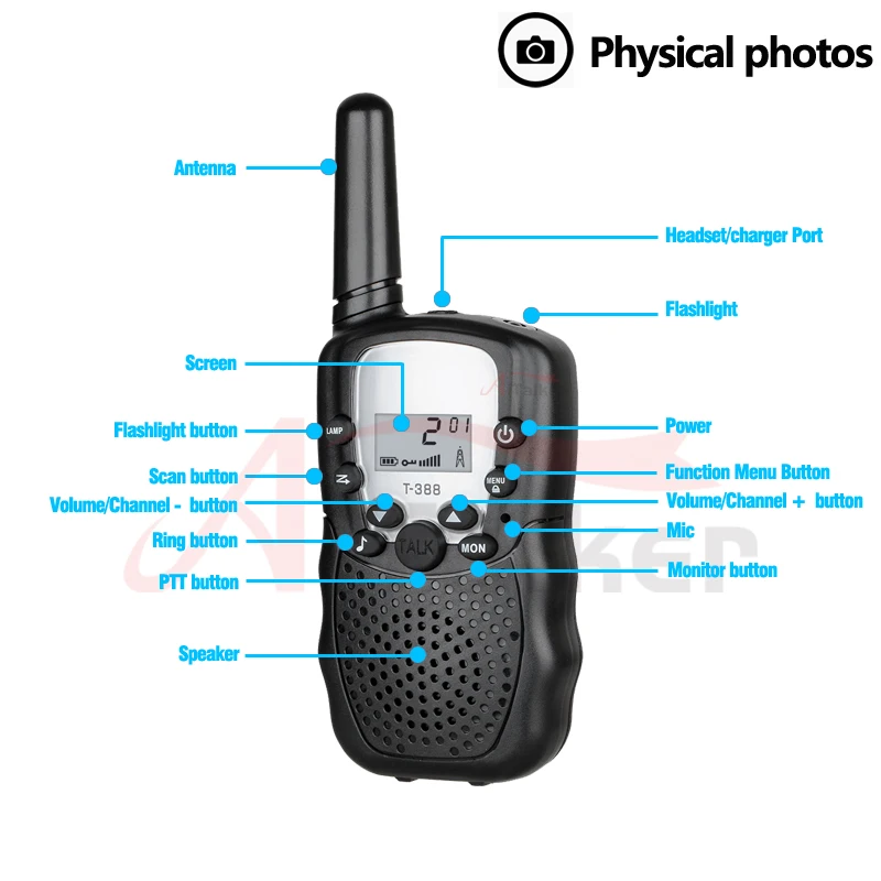 Imagem -02 - Walkie Talkie Toy para Crianças Transceptor Portátil Celular Telefone Interphone Mini Brinquedos Menino e Menina Presentes Pcs 6km