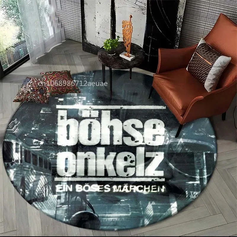 Alfombra redonda de Böhse Onkelz Bohse Onkelz, película impresa, CD, DVD, arte antideslizante, decoración del hogar, Alemania