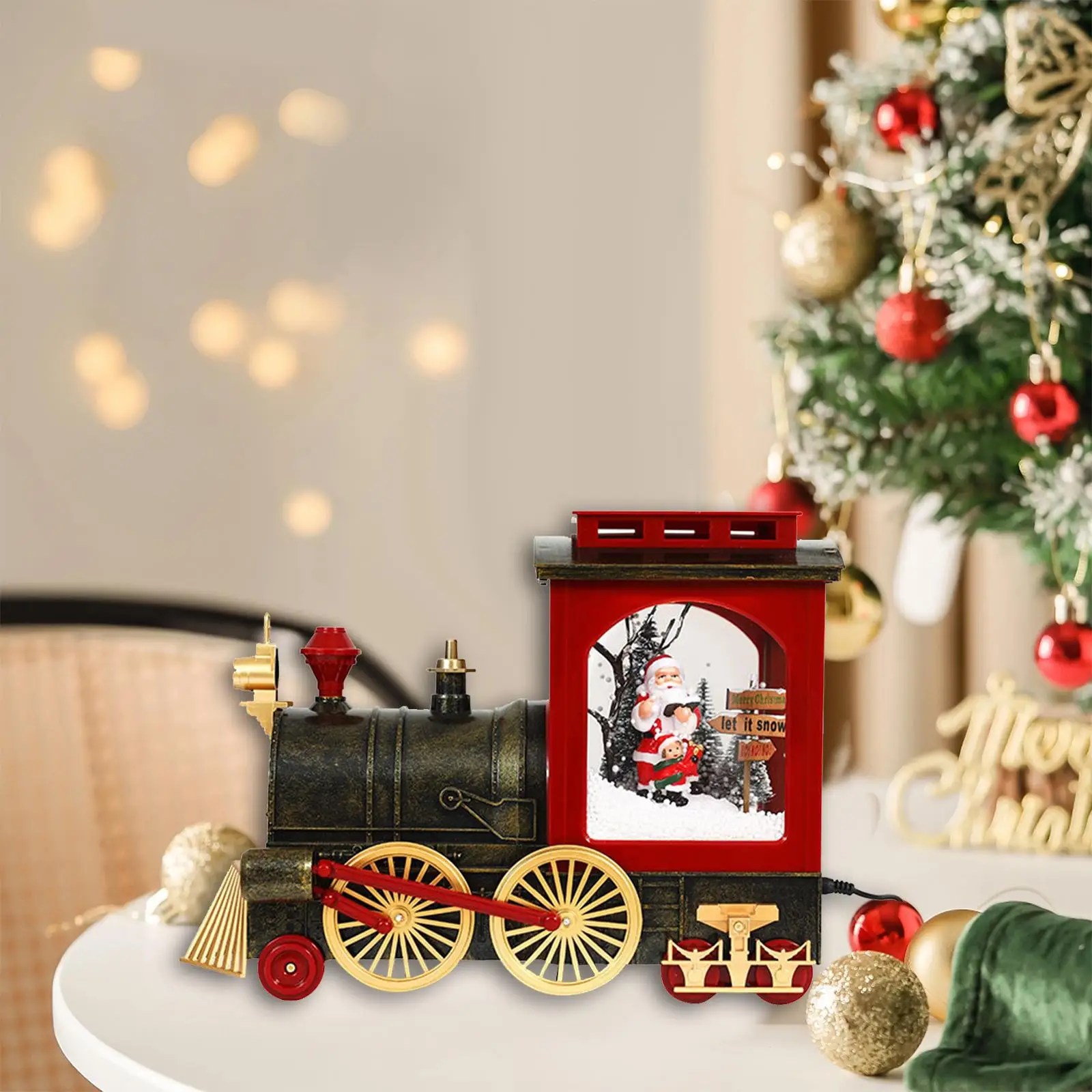 

Christmas Train Ornament Party Wedding Table Decor Decorative Figurine Indoor Table Centerpieces Festival Xmas Train Decoration