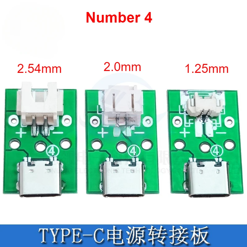 5 Stück TYPE-C weibliche Sitzprüfplatte Datenkabel-Adapterplatine USB-Steckdosenleiste auf 1,25/2,0/2,54 mm Abstand