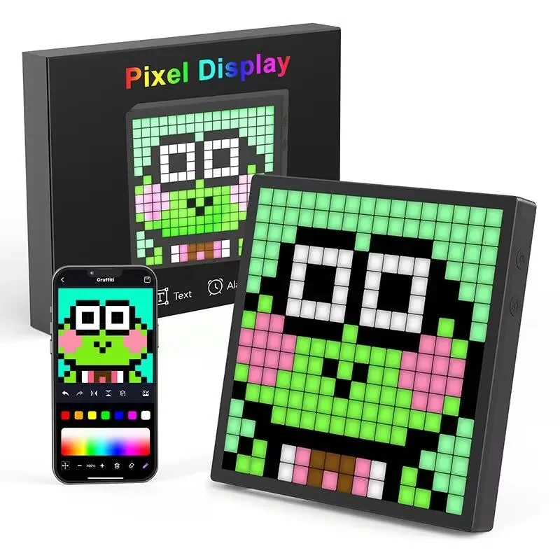 【CHIMU HOME】 Digital Photo Frame with 16x16 Pixel Art Programmable DIY LED Pixel Screen Display Board for Home Light