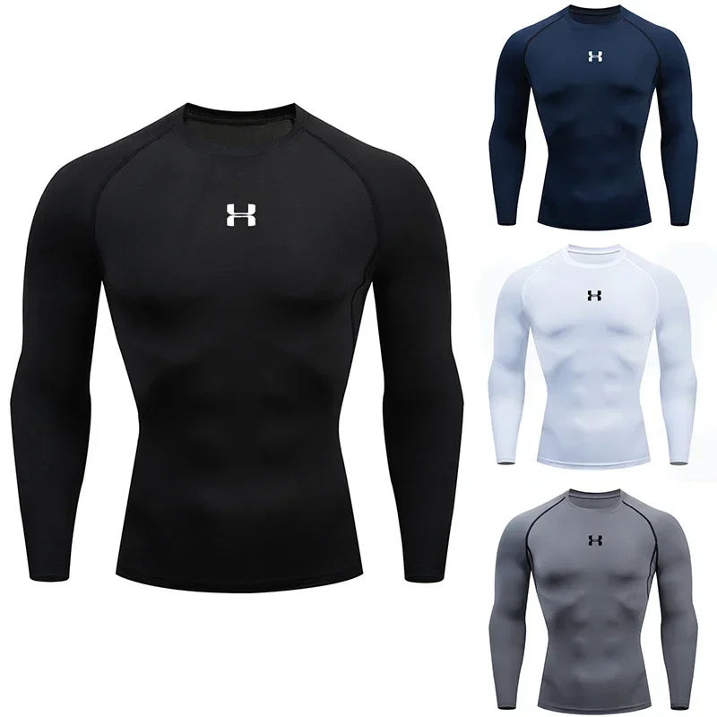 

2025 Summer New Sports Long Sleeve Quick Drying Breathable Printed T-shirt Basketball Fitness Training Running Tight Clothes