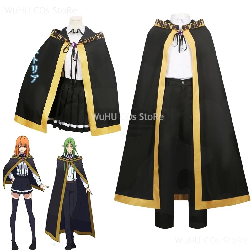 Wiru Seruforuto Koretto Rowaaru Cosplay Anime Wistoria: Wand and Sword Cos Costume Black Clock Suit Holloween Party Roleplay Set