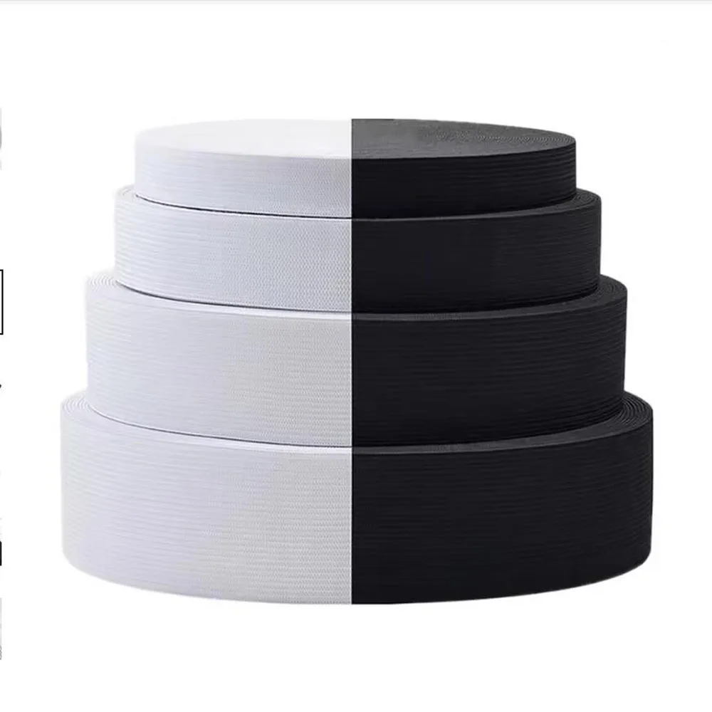 4~8 Meter 20mm/25mm/30mm/35mm/40mm/45mm/50mm Schwarz-Weiße Nylon Hochelastische Bänder für Kleidung und Hosen Nähzubehör – Detail 4