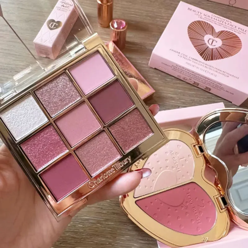 New CT Nature Easy To Color Aesthetic Scenery Eye Shadow Starlight Pink Soft Light Bicolor Disc Two Color Heart Blush Cosmetics