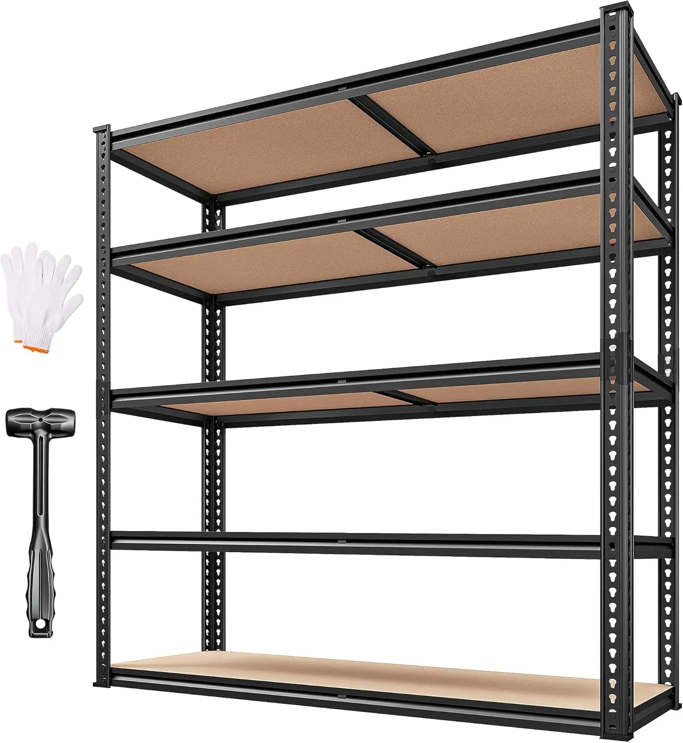 

Heavy Duty Garage Shelving 2500LBS 5 Tier Adjustable Storage Rack 72"H x 40"W x 19.7"D