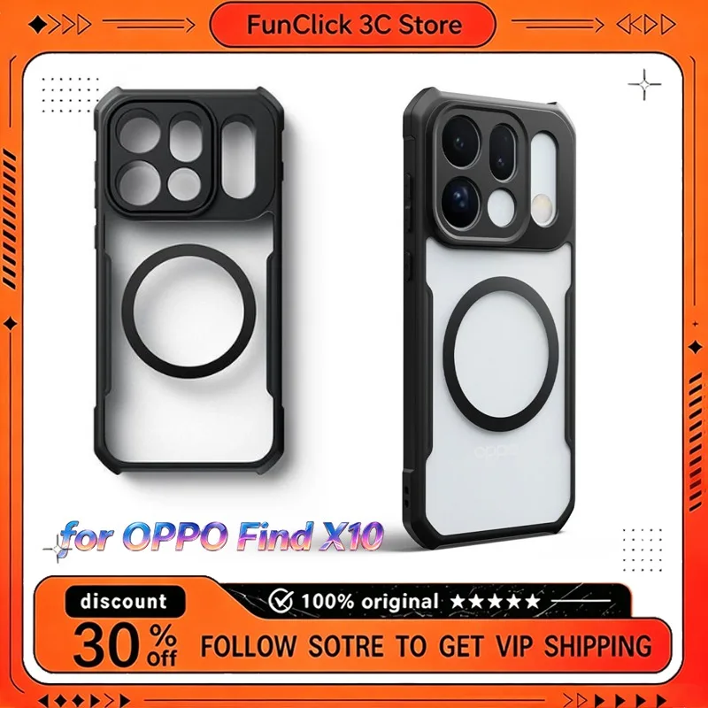 Xundd – magnetyczne etui do telefonu OPPO Find X10 / X10 Pro Max, z poduszkami powietrznymi, chroniące przed wstrząsami, z ochroną aparatu, wykonane z TPU i akrylu, 360 stopni. ° Pokrowiec na