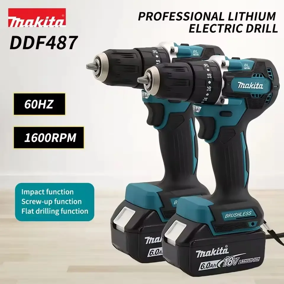 

Makita DDF487 10mm Brushless electric rechargeable impact drill large torque screwdriver（No battery）18V lithium battery