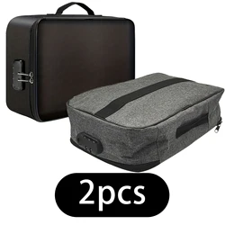 2pcs Fireproof Document Bag with Lock & Money Pouch - Water-Resistant, Multi-Layer Storage for Files, Passports & Certificates