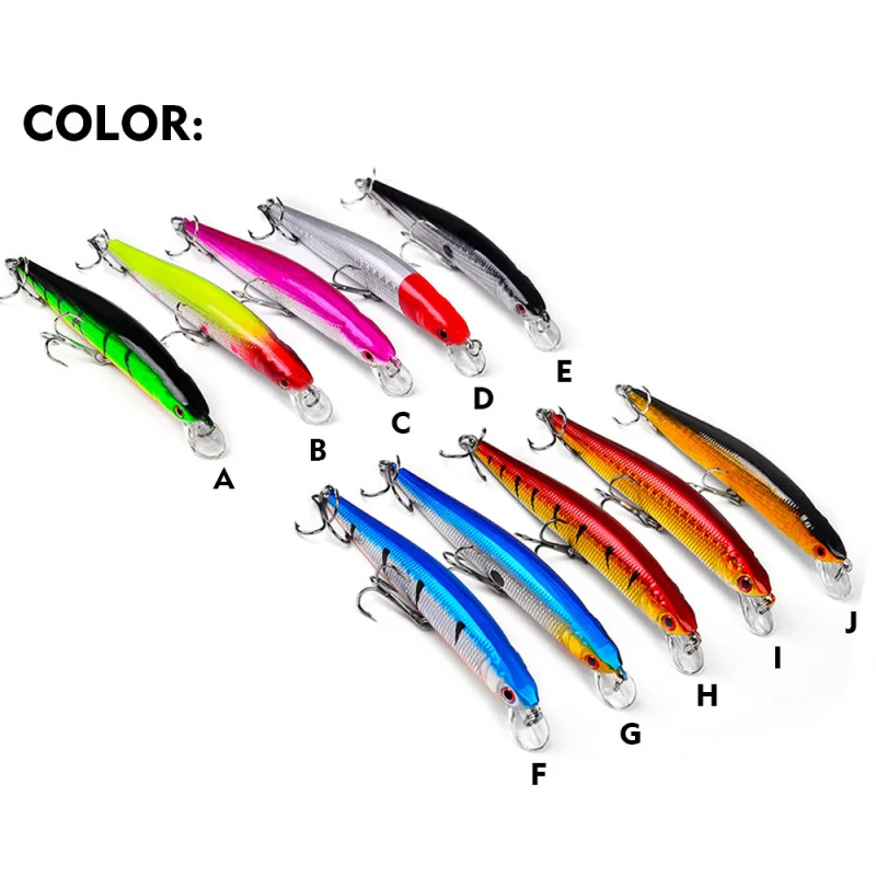 3PCS Floating Minnow Fishing Lure 10cm 8.5g Bionic Hard Bait