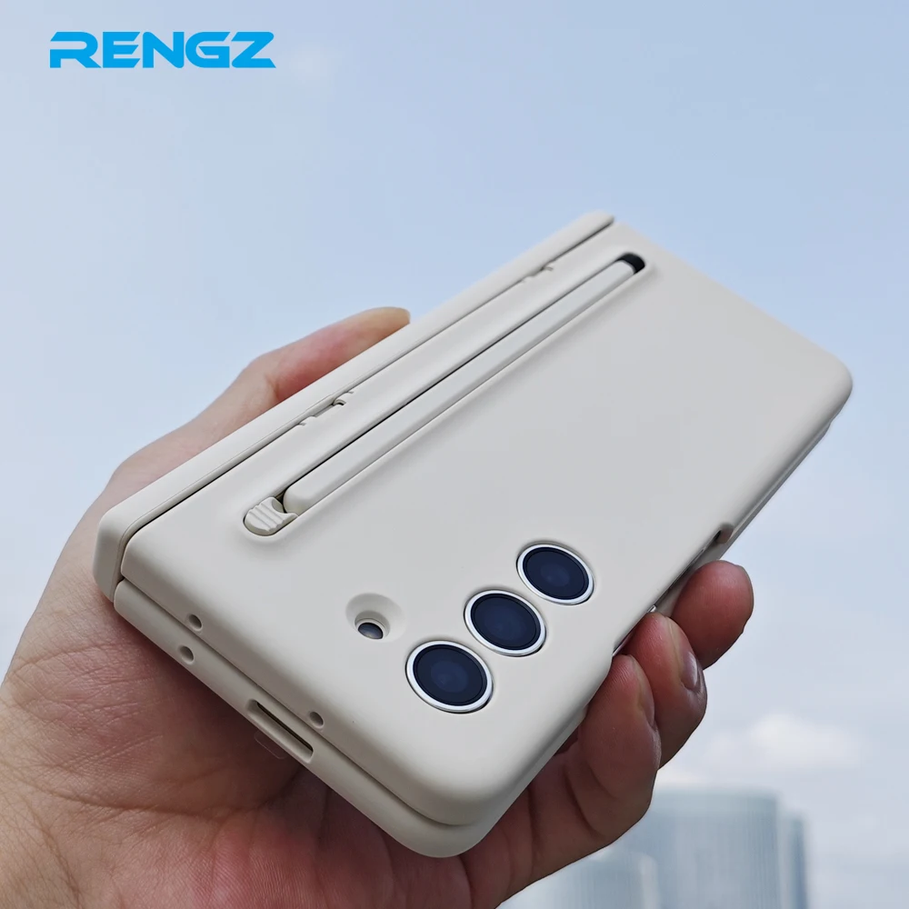 Hard PC Armour Hinge Bracket Fold5 Protection Cover For Samsung Galaxy Z Fold 6 5 4 3 With Pen Holder Slot Screen Protector Case