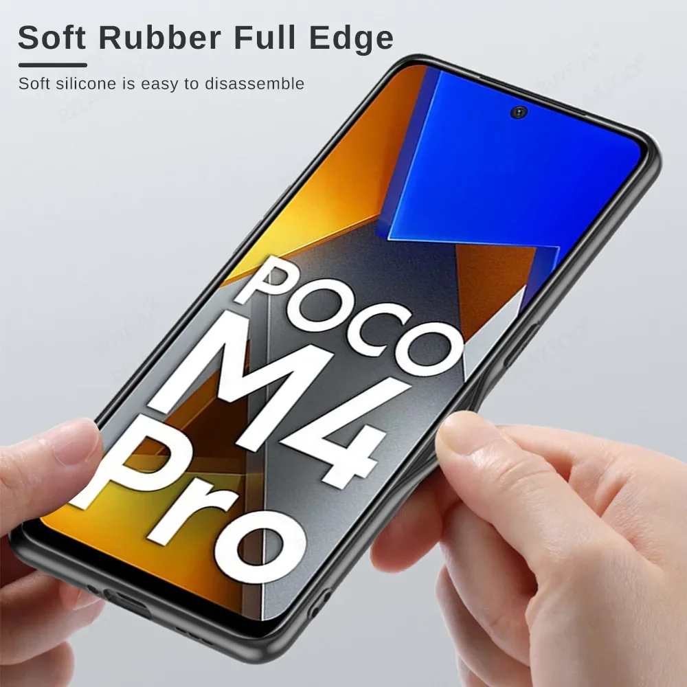 حافظة PocoM4 Pro من جلد الخراف Fundas لهاتف Xiaomi Poco M4 Pro 4G NFC M 4 Pocco M4Pro 5G غطاء هاتف من السيليكون لحماية الكاميرا