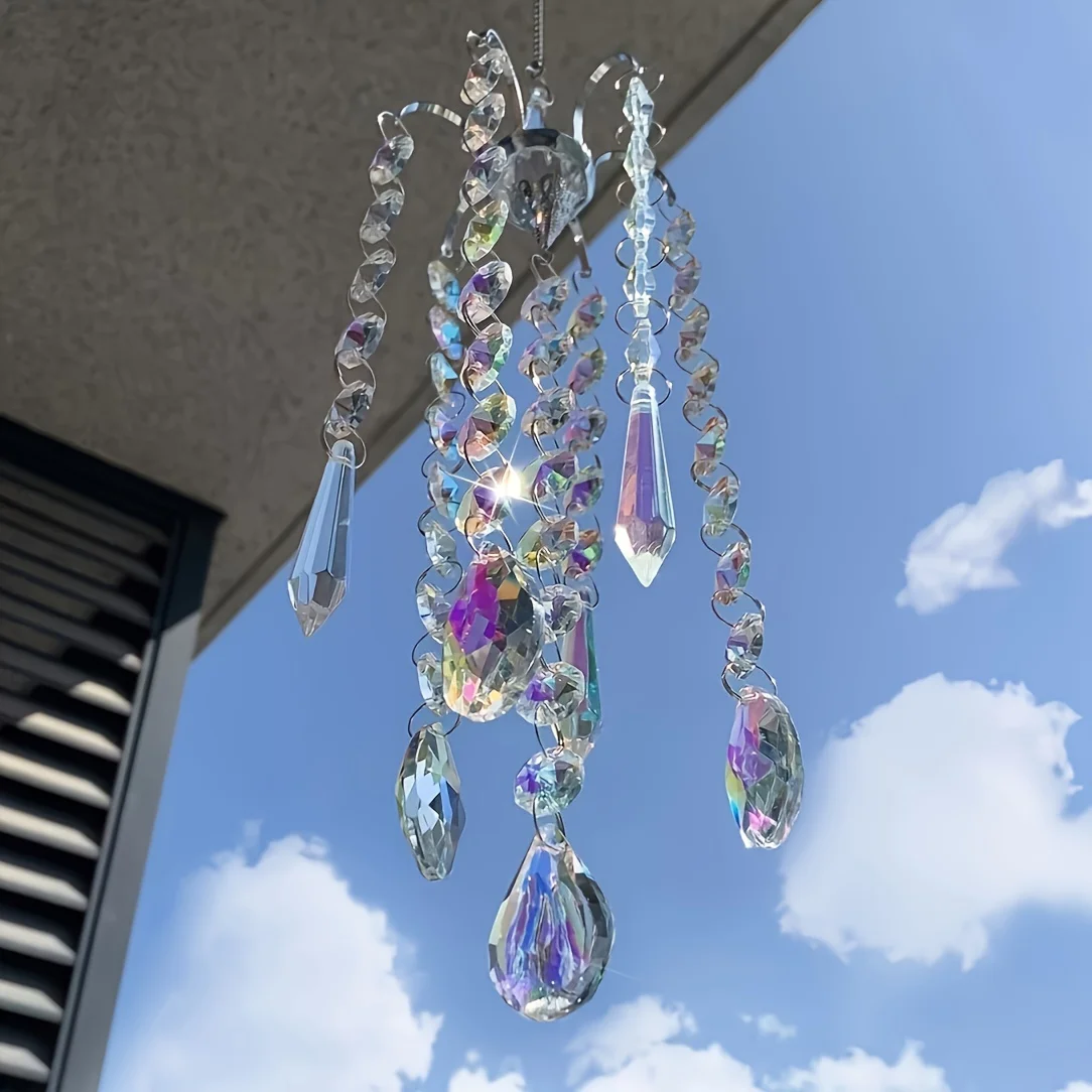 Lámpara de araña, campanas de viento, atrapasoles de cristal, colgante para ventana, atrapasoles, prisma, fabricante de arcoíris, colgante
