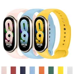 Silicone pulseira para xiaomi mi banda 8 e 9 relógio inteligente, pulseira de substituição, acessórios esportivos