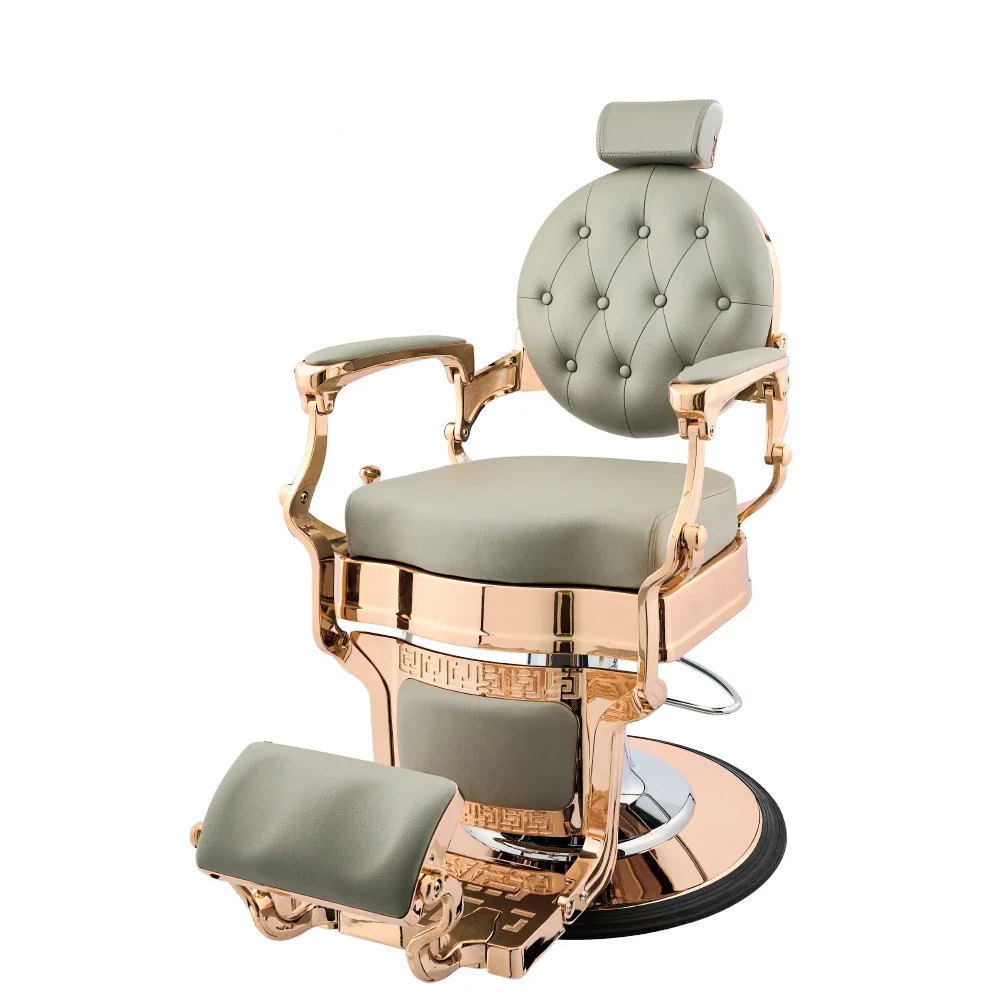 Barber oil pressure chair, rotating and overturning retro oil head chair