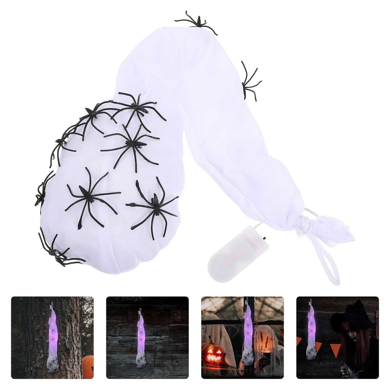 Decorazione dell'uovo di ragno Halloween Portico anteriore Sacchi Web per feste Ornamenti da esterno per appendere il pendente in schiuma dell'albero