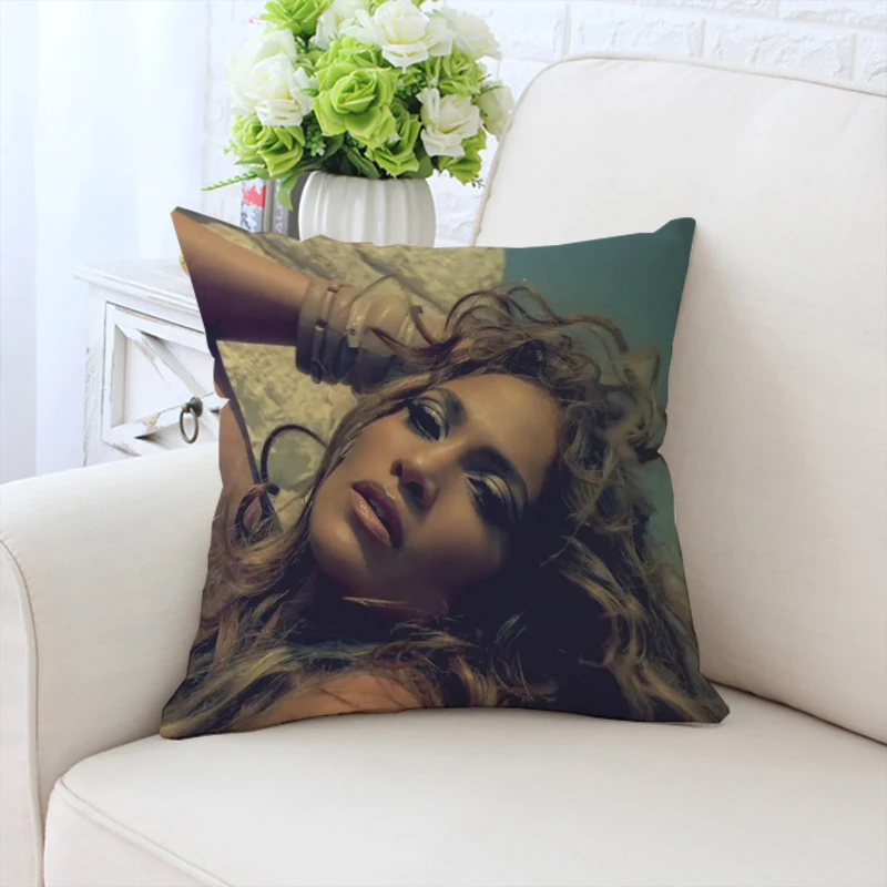 Pillow case J-Jennifer lopez double-sided printed sofa cushion cover home headboard backrest cover chair cushion fan gift 40x40