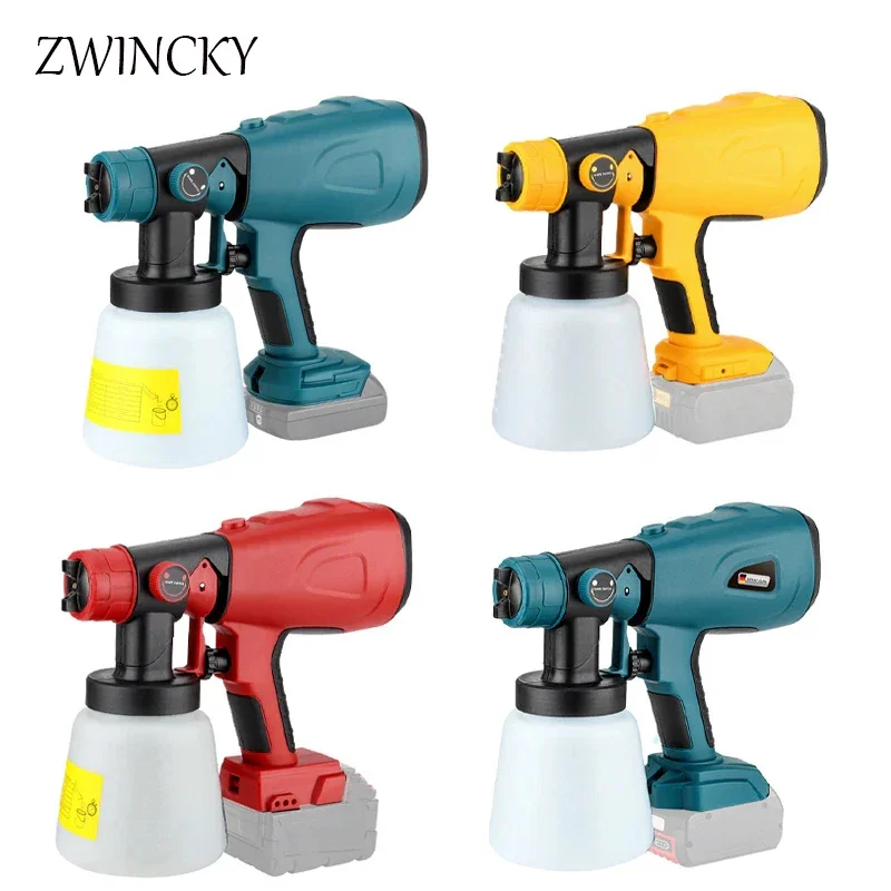 Electric Spray Gun Handheld High Power Electric Paint Sprayer DIY Easy Spraying For Makita/Bosch/Dewalt/Milwaukee/RYOBI Battery