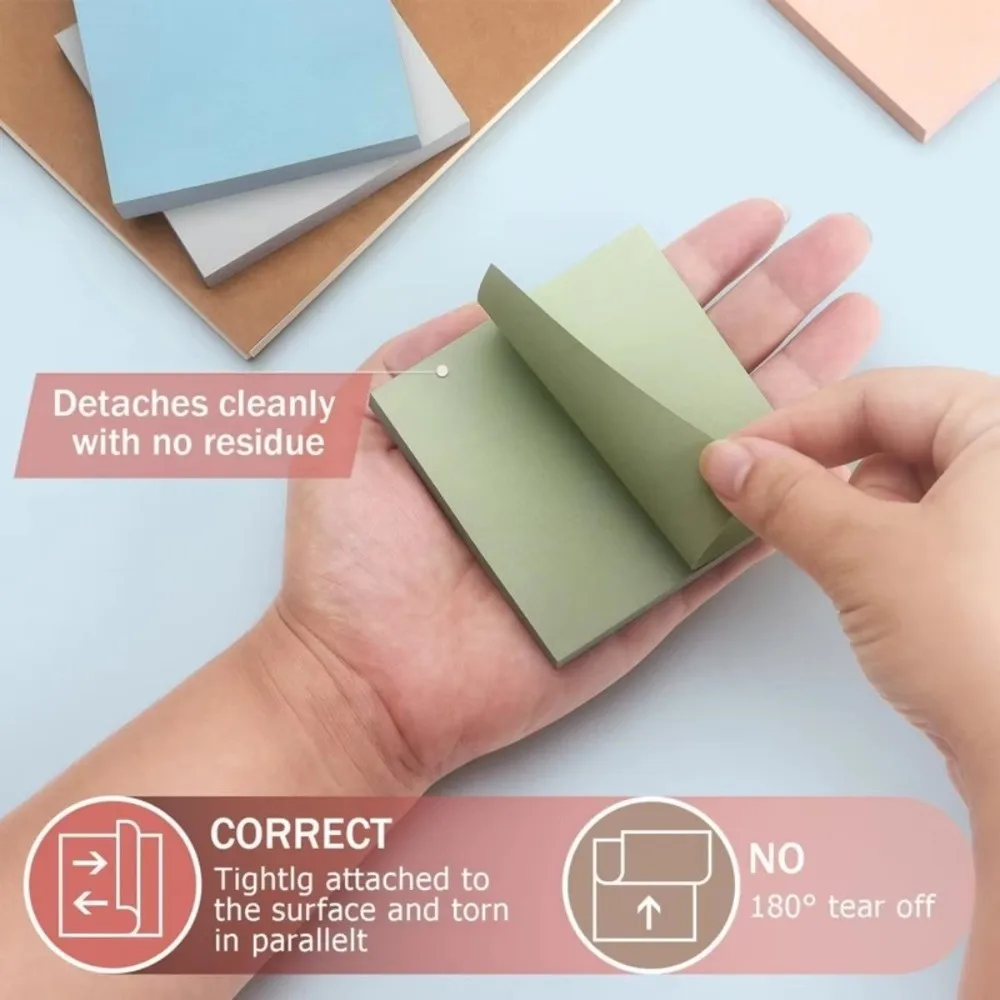 8 Stuks Retro Kleur Sticky Notes Pads Set Zelfklevende 3×3 Inch Scrapbooking Blocnotes Papier School Briefpapier Memo Pads