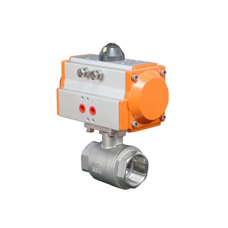 DN40 TWo piece High Platform Pneumatic Ball Valve 304 Stainless steel Q611F-16P Double Acting Cylinder