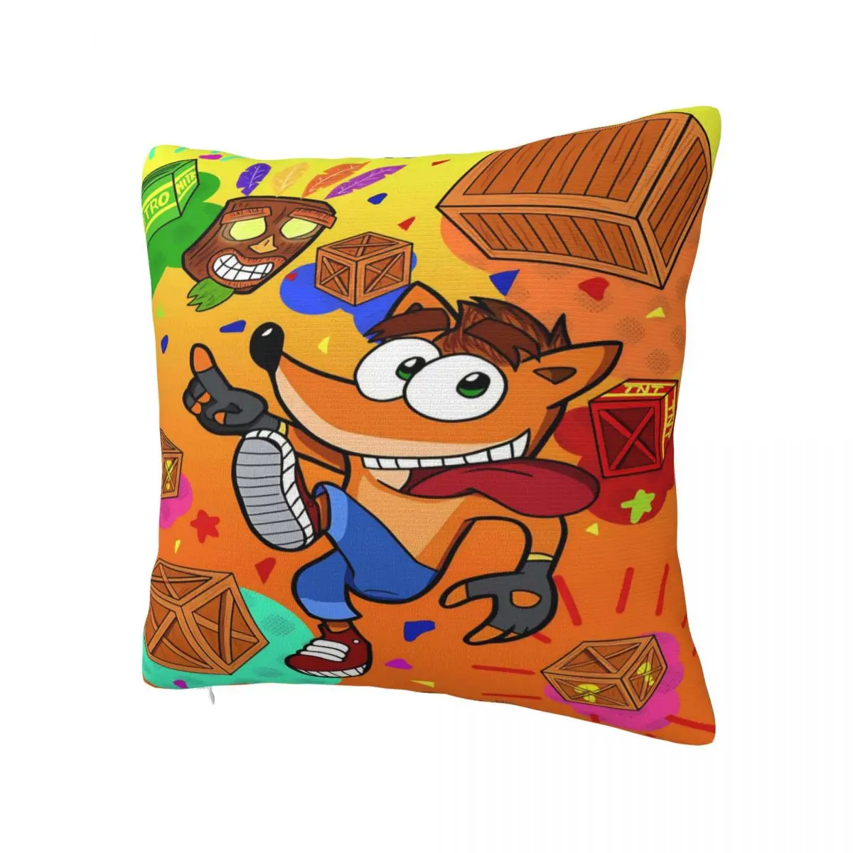 Pillow Case C-Crash B-Bandicoot Polyester Pillow Cover Fashion Cushion Cover Pattern Pillowcases For Office Car Home Decorative