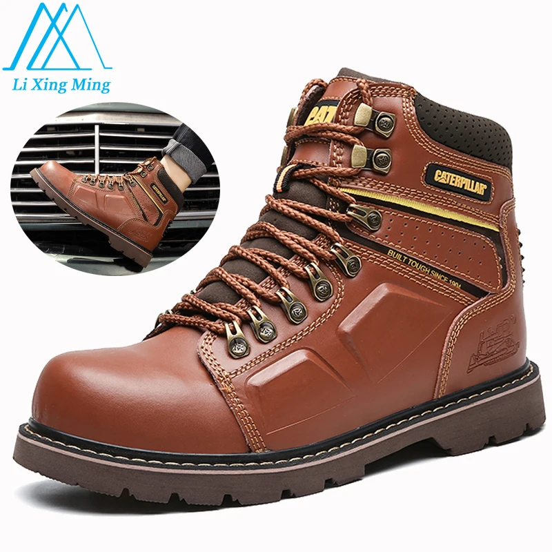 Men Martin Boots Winter Retro Casual High Top Leather Chunky Rhubarb Boots Men Motorcycle Botas Work Footwear Botas Hombre