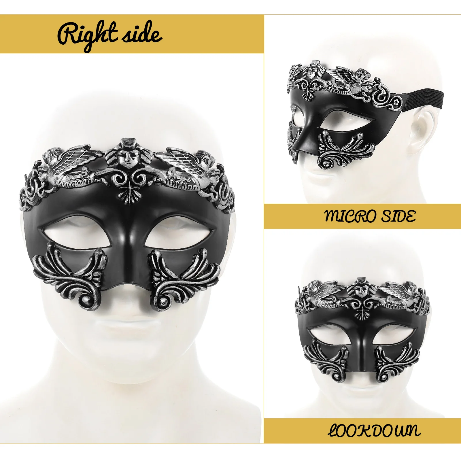 

Unique Mask Half Face Japanese-style Masquerade Male Woman Party Cosplay Prop Halloween