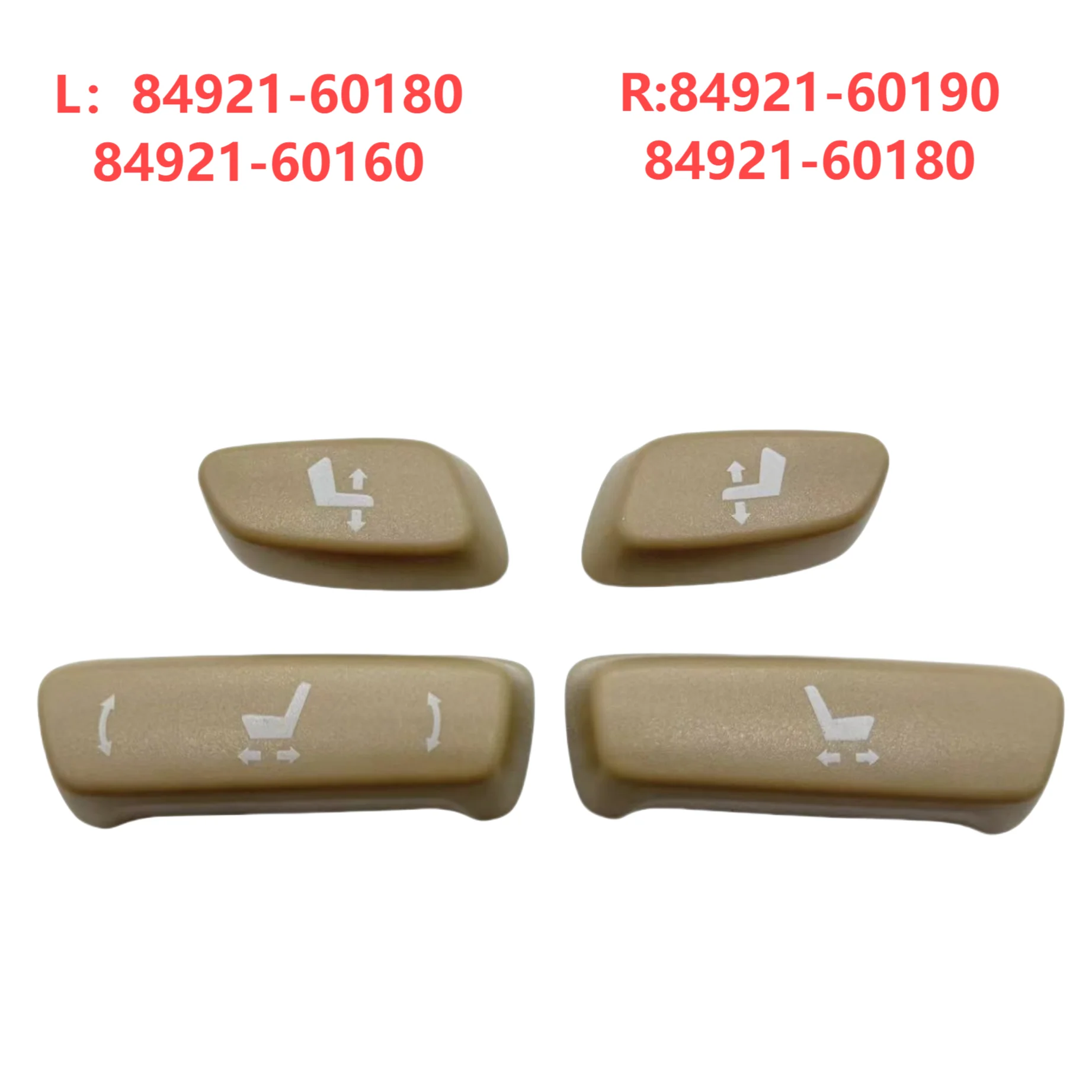 

4-Piece Set of Plastic Buttons for Adjusting the Driver's and Passenger's Seats, Suitable for Toyota Prado Land Cruiser 2014-2017 Models
