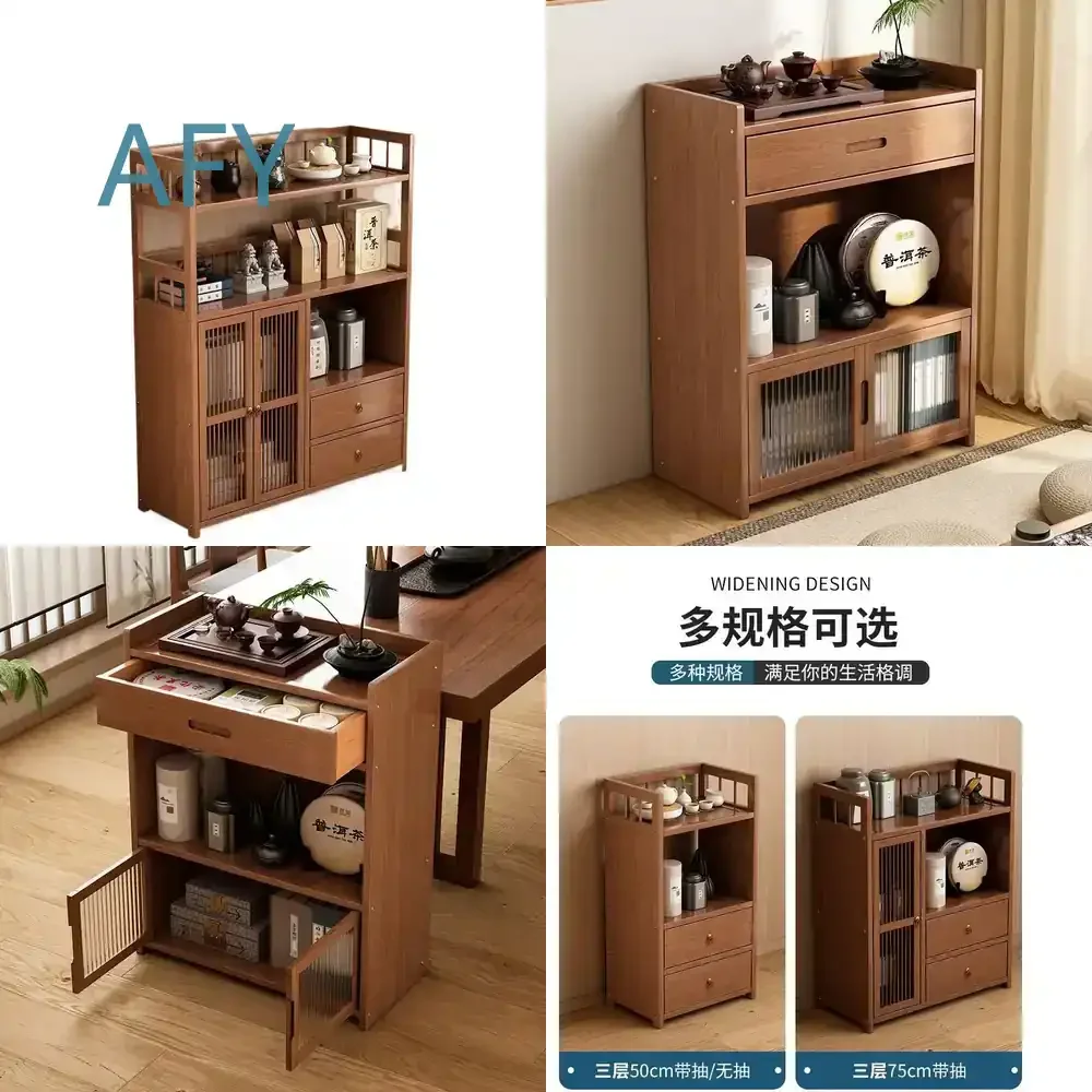 Simple Storage Shelves for Kitchen Living Room Bamboo Wall Mounted Organizer for Sundries Snacks Towels Spices Utensils