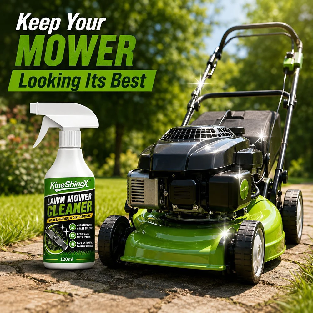 Heavy Duty Lawn Mower Cleaner Spray Lawn Mower Deck Cleaner Deters Grass Clipping Buildup Plastic Metal-Safe Garden Machine