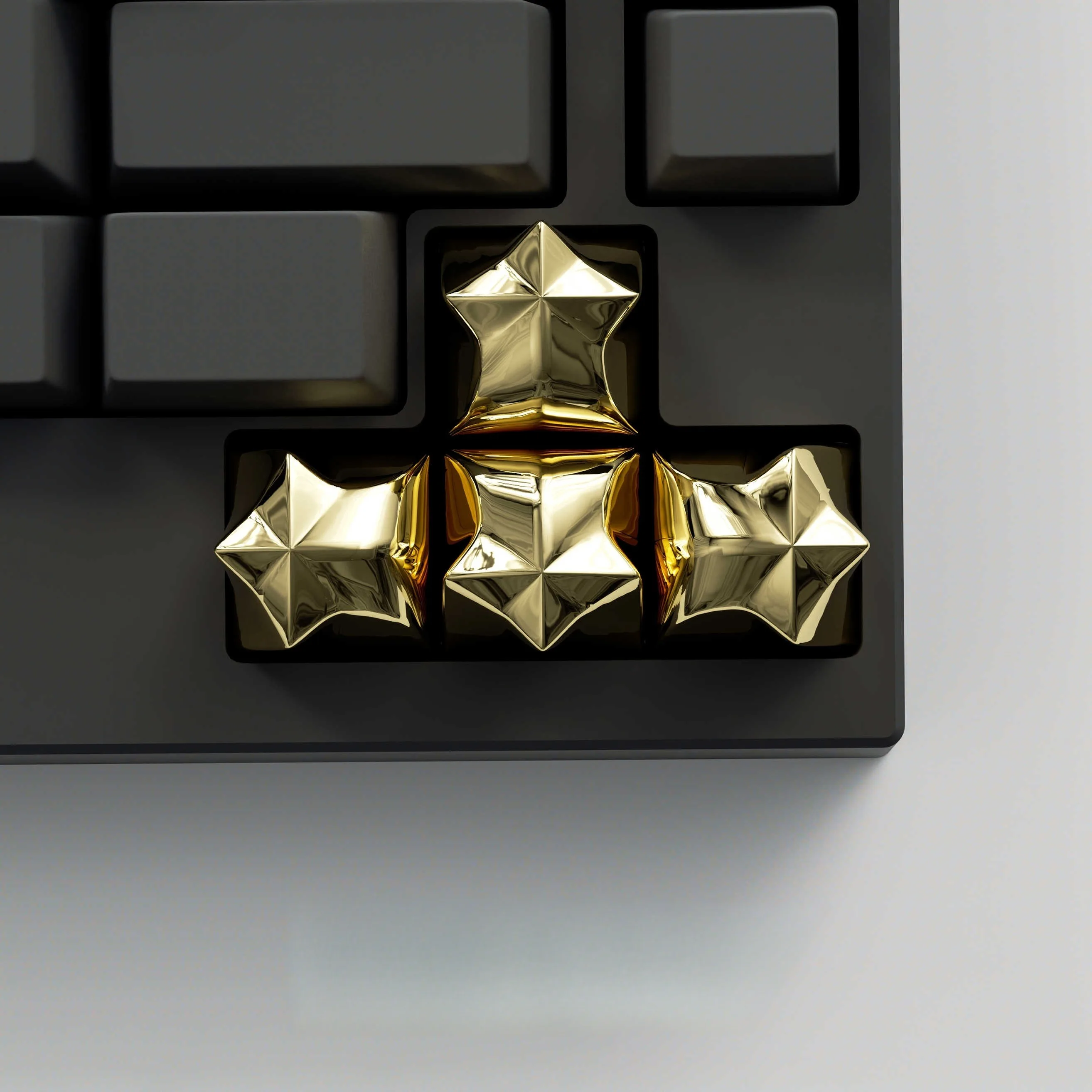Galactic Arrow Metal Keycaps - Cosmic Star Arrow Keycap MX Cross Stem for Mechanical Keyboards a Gift for friend