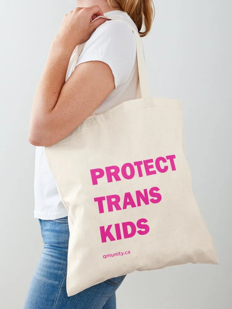 

Protect Trans Kids in Pink Tote Bag Women's shopper bag tote bag men's shopping bags foldable Woman shopper