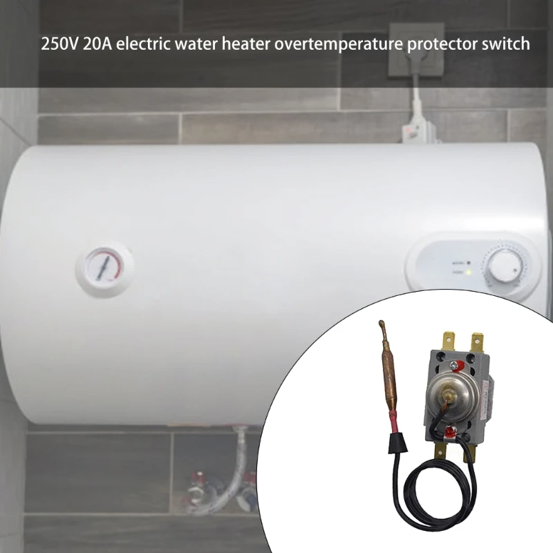 Metal Electric Water Heater Limiter 250V 20A Ensures Safe Operating Temperatures Commercial Safety Device Metal Texture