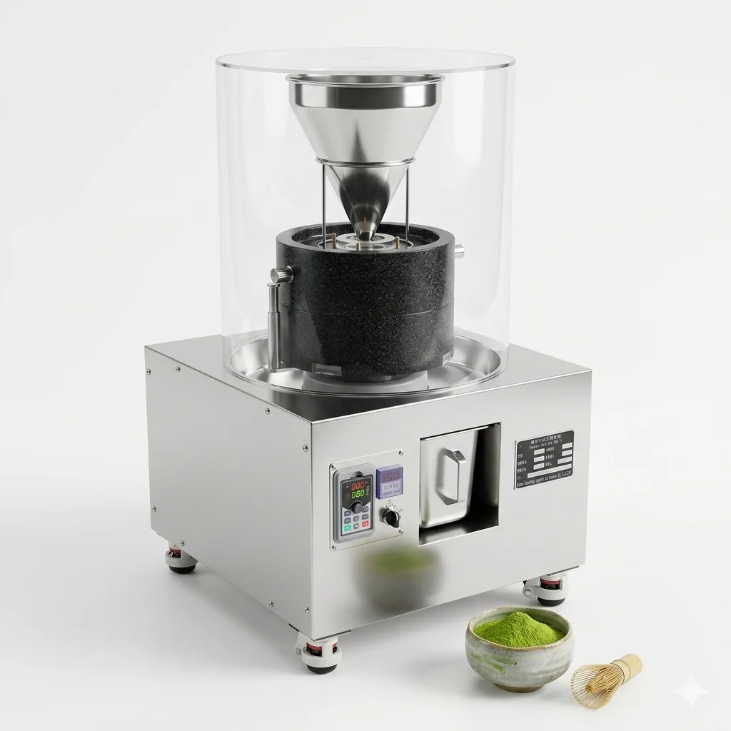 Commercial Electric Food-Grade SUS304 Grinder Custom Logo Matcha Stone Mill Machine Adjustable Output Food Processing