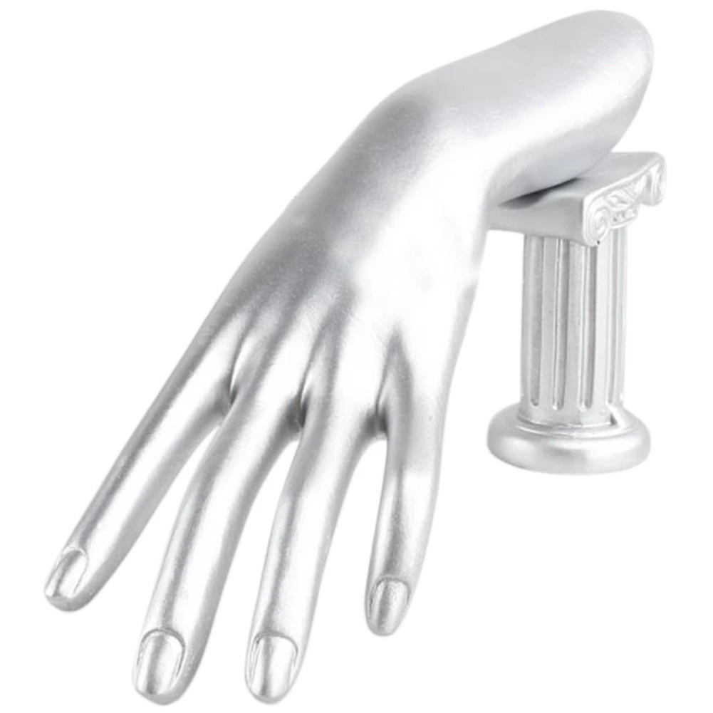 Mannequin Hand Finger Glove Ring Ring Bracelet Bracelet Watch Jewelry Display Stand Storage Box Stand-Silver