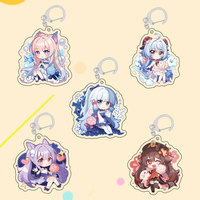 Game Impact Sangonomiya Kokomi Kamisato Ayaka Ganyu Hutao Keqing Cosplay Key Chain Pendant Props Accessories Xmas Gift