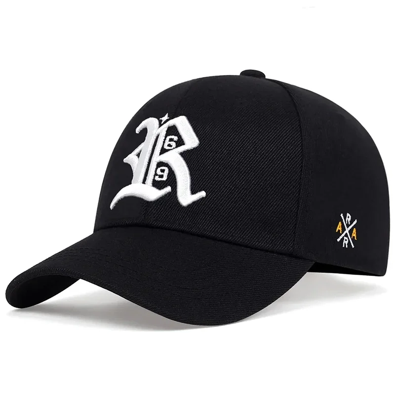 Unisex R Letter Side AR Embroidery Snapback Baseball Caps Spring Autumn Outdoor Adjustable Casual Hats Sunscreen Hat Sports Cap