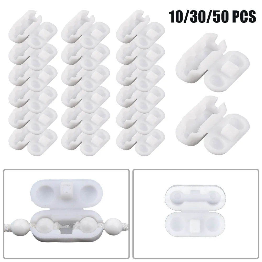 10/30/50 Pcs Roller Blinds Pull Cord Connector Curtain Chain Connector For Vertical Blinds Joiners Clips Replacement Plastic